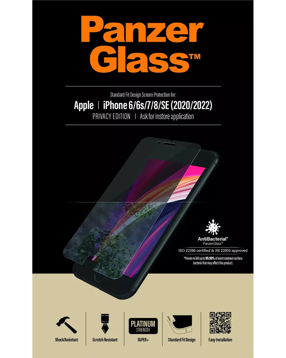 Privātuma ekrāna aizsargstikls PanzerGlass Apple iPhone SE 2020 8 7 6 6s Photo 9