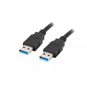 USB-A to USB-A cable LANBERG CA-USBA-30CU-0010-BK — USB 3.2 Gen 1, 1 m, black, nickel-plated contacts