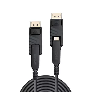 Оптоволоконный гибридный кабель Mini DisplayPort 1.4 Lindy 30м