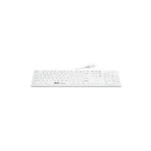 GETT GCQ CleanType Easy Protect USB silikona tastatūra ar plastmasas korpusu, dezinficējama, ūdensizturīga IP68, balta, 105 taustiņi (CH) (KG25238)