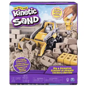 Детский набор кинетического песка Spin Master Dig & Demolish с 1 фунтом песка и игрушечным грузовиком, бежевый, 3+