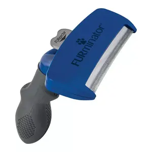 Щетка-дешедер FURminator 8117940112600 для собак — чёрная/синяя