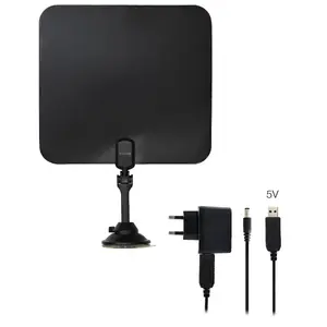 Iekštelpu TV antena Evolveo Xany 2C LTE — pastiprinājums 41 dB, USB kabelis, barošana AC 220–240V / DC 5V, 200×220×2 mm, melna
