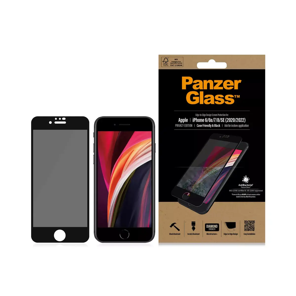 Privātuma ekrāna aizsargstikls PanzerGlass Apple iPhone SE (2020/2022) Photo 3