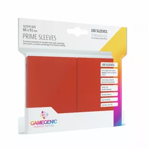 Карманные рукавчики Gamegenic Prime CCG 66×91 мм красные — упаковка 100 шт. (для коллекционных карт)