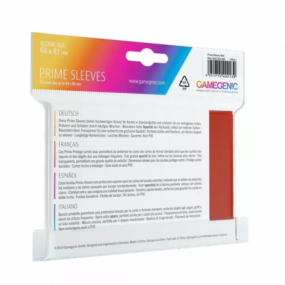 Gamegenic Prime CCG рукава 66×91 мм красные Photo 2