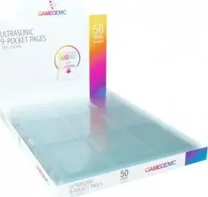 Sleeve pages Gamegenic Ultrasonic 9-Pocket Sideloading — 9 x 1-pocket per row, acid-free collector sleeves