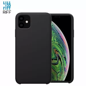 Silicone case Riff for iPhone 11 — thin soft, fiber interior, black