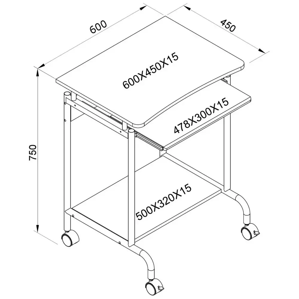 Компьютерный стол Techly ICA-TB S005W Photo 3