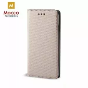 Phone magnet book case Mocco for Huawei Y5p, gold, magnetic closure, flip cover, card pocket