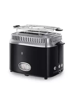Тостер Russell Hobbs 21681-56, 2 ломтика, 1300 Вт, корпус из нержавеющей стали, чёрный