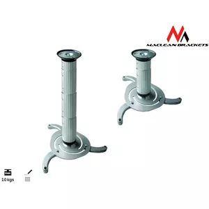 Ceiling mount for projectors MACLEAN MC-517S, adjustable 80–980 mm, metal, silver, max load 10 kg