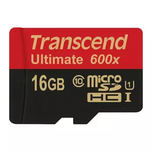 Flash Memory Transcend 16GB microSDHC UHS-I 600x TS16GUSDHC10U1
