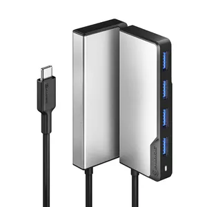 ALOGIC UCFUUA-SGR interfeisa centrmezgls USB 3.2 Gen 1 (3.1 Gen 1) Type-C 5000 Mbit/s Melns, Sudrabs