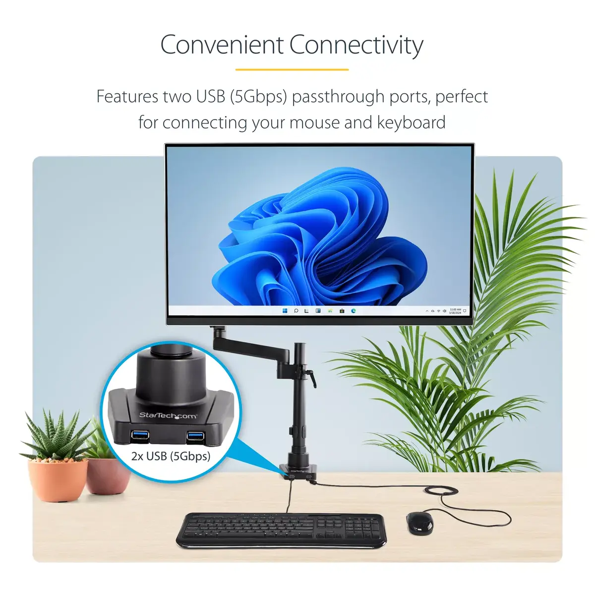 Desk Mount Monitor Arm StarTech ARMPIVOT2USB3 Photo 12