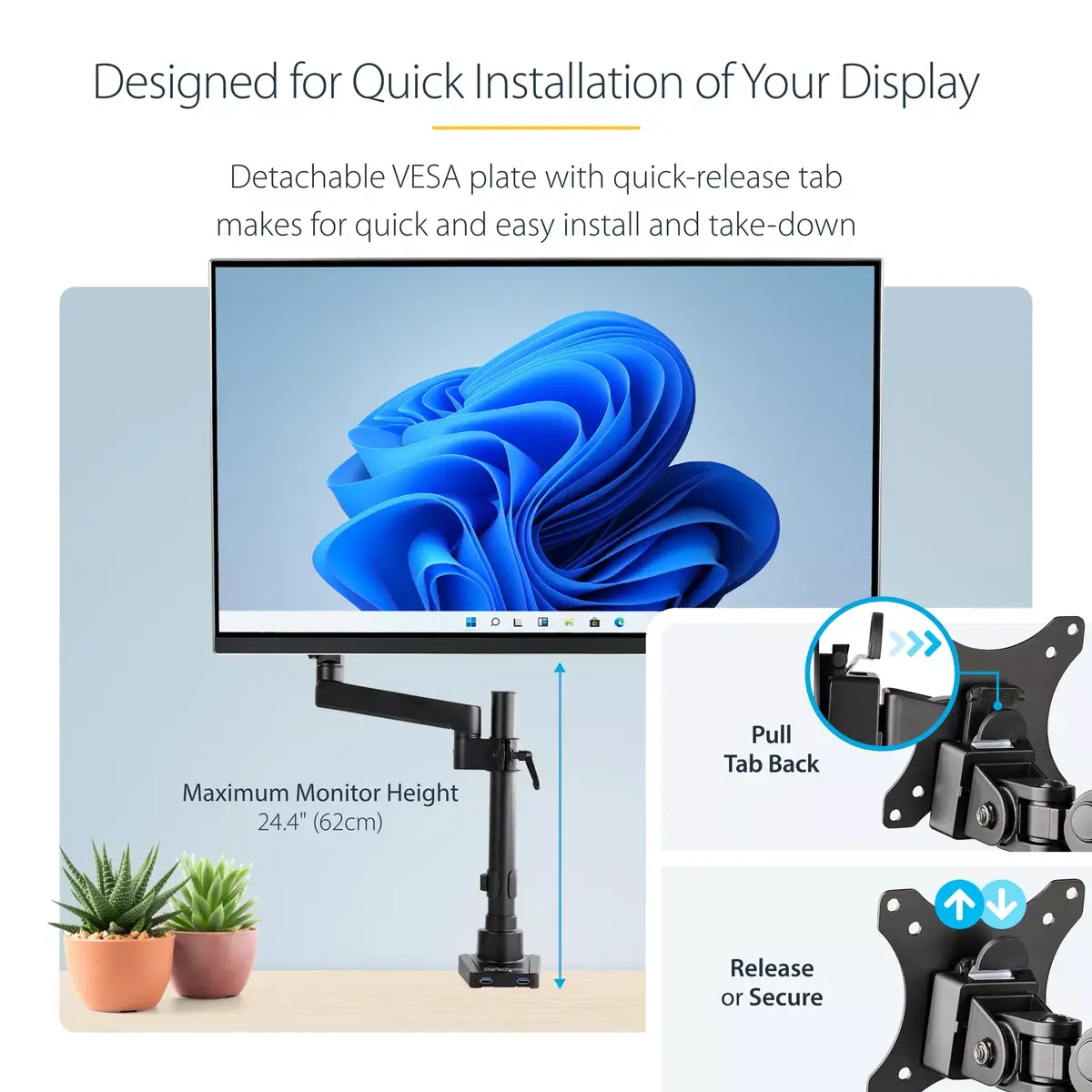 Desk Mount Monitor Arm StarTech ARMPIVOT2USB3 Photo 16