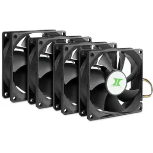 Inter-Tech 88887290 Datora dzesēšanas sistēma Datora korpusam Ventilators 8 cm Melns 4 pcs