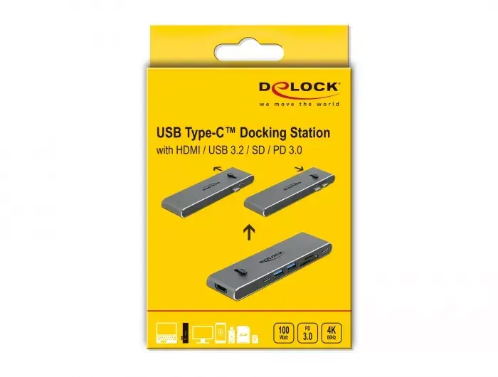 Doku stacija DeLOCK Dual USB Type-C ar HDMI USB 3.2 SD PD 3.0 Photo 5