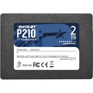 2.5" SATA III SSD PATRIOT P210 2 TB — 500 MB/s read, 400 MB/s write, 7 mm