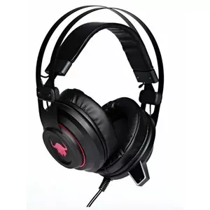 Gaming headset Red Fighter H3 with microphone, LED light, dual 3.5mm jacks and USB, black