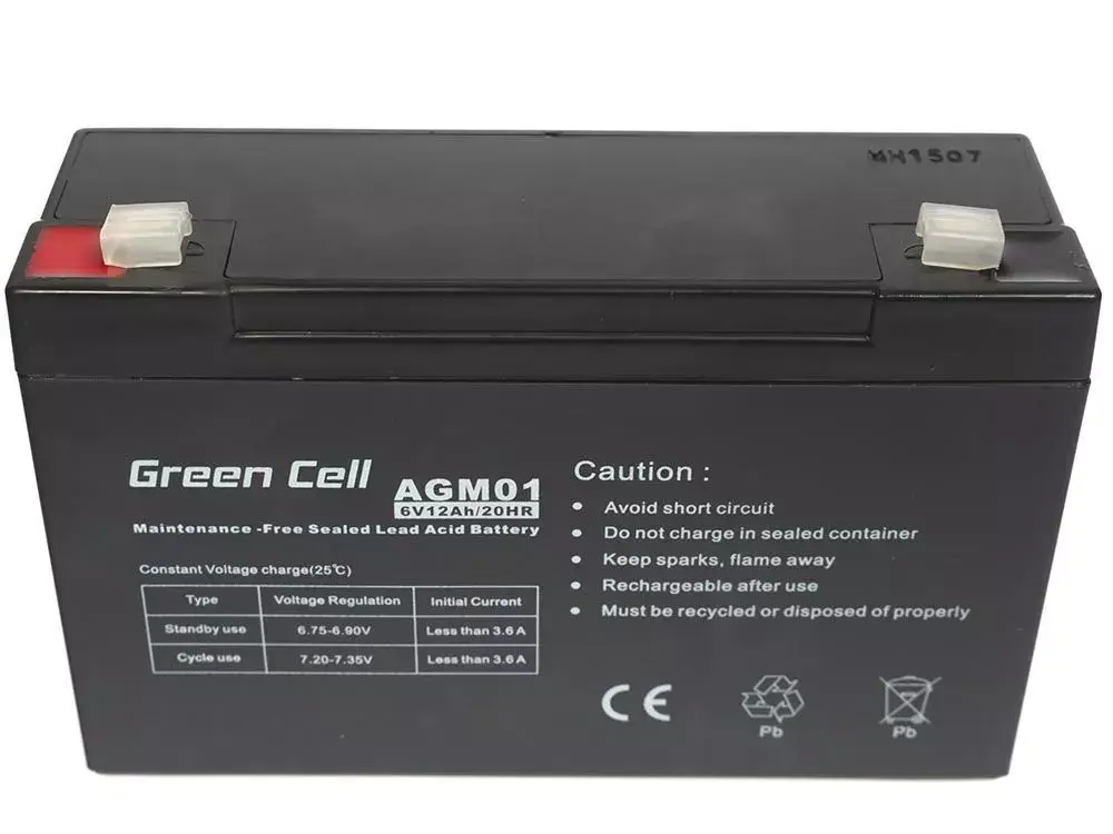 AGM аккумулятор Green Cell 6V 12Ah Photo 4
