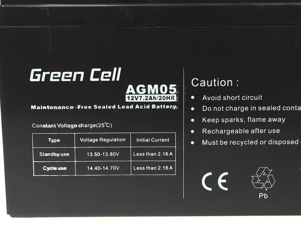 UPS akumulators Green Cell AGM05 — 12 V 7.2 Ah Photo 2