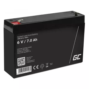 Rechargeable sealed lead-acid battery Green Cell AGM12 6 V 7000 mAh Black
