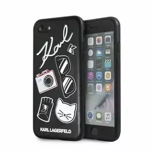 Жесткий чехол Karl Lagerfeld для iPhone 7/8/SE 2020 — черный, декор "шипы"