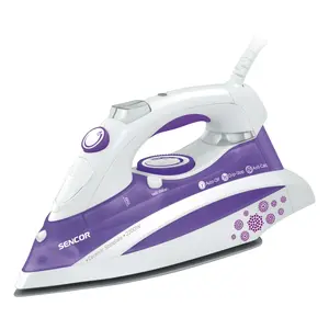 Утюг Dry & Steam SENCOR SSI 8441 VT — 2200 Вт, бак 0.38 л, шнур 1.65 м, 115×295×140 мм, 1.1 кг, фиолетово-белый