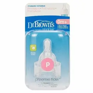 Barošanas pudeļu knupīši DRBROWNS Preemie Art.292-INTL priekšlaikus dzimušiem zīdaiņiem, šaurs kakliņš, 2 gab.