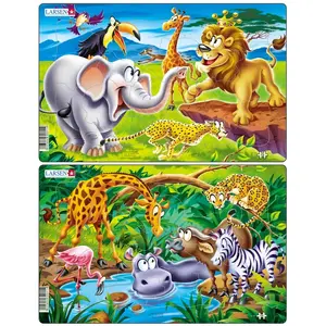 Puzzle Larsen Art.U11 Puzle Safari — 14 pieces, children's cardboard jigsaw