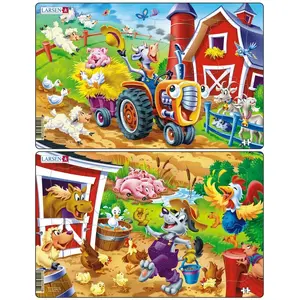Wooden Puzzle Larsen Art.U10 Puzle Ferma — 16 pieces, farm animals theme