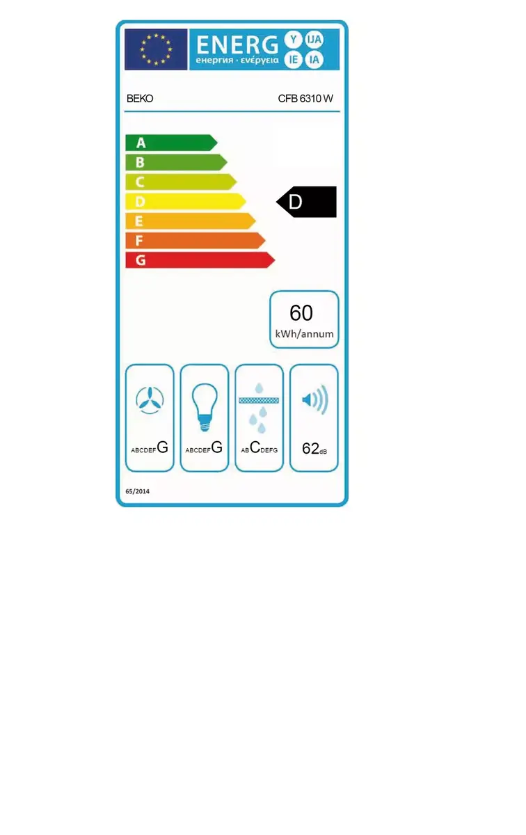 Настенная вытяжка BEKO CFB 6310 W Photo 2