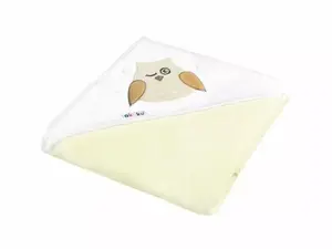 Hooded baby towel akuku Sowka Art.A1241 Ecru 100×100 cm cotton