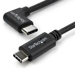 StarTech USB-C Charging Cable USB2CC1MR, 1m, Right-Angled, USB 2.0, 60W Power Delivery, Black