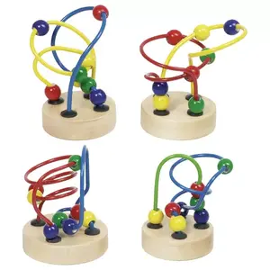 Wood and metal Goki Mini bead maze, multicolour, for ages 1+