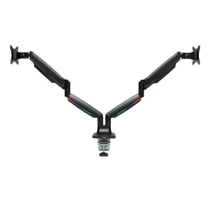 Kensington SmartFit One-Touch Height-Adjustable Dual Monitor Arm for Two Displays up to 34 Inches, Black Clamp Mount