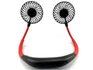Emerio HFN-124770 Personal Fan, Battery Powered, USB Rechargeable, Black and Red