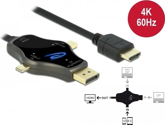 Monitoru kabelis DeLOCK 3 in 1