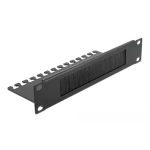 Щеточный панель DeLOCK 10" Кабельный менеджмент щеточная полоса с поддерживающей пластиной 1U черная