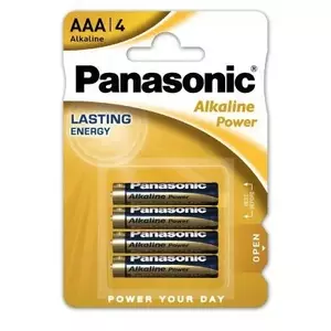 Alkaline batteries Panasonic MN2400 (AAA) — 1.5V, pack of 4