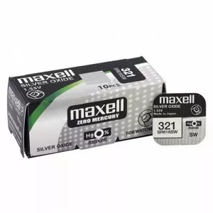 BAT321.MX1; 321 baterijas 1.55V Maxell sudraba-oksīda SR616SW iepakojumā 1 gb.