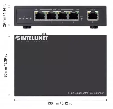 Tīkla raidītājs Intellinet 4-Port Gigabit Ultra PoE Extender Photo 5