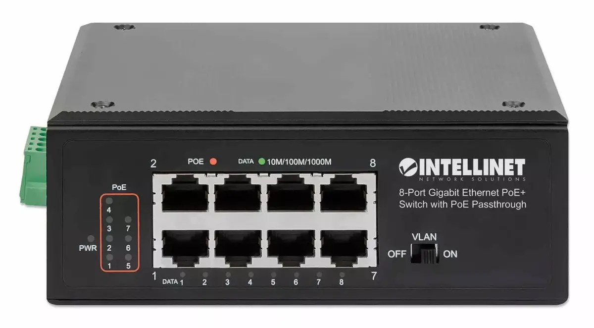Rūpnieciskais slēdzis Intellinet 8-Port Gigabit Ethernet PoE+ Photo 3