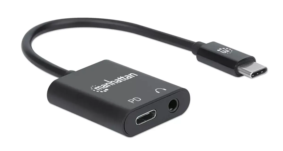 MANHATTAN USB-C to 3.5mm + USB-C (PD 60W) Adapter Cable Photo 2