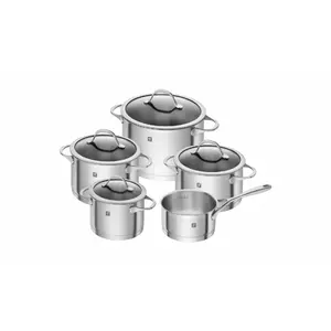 ZWILLING Essence 5-Piece Stainless Steel Cookware Set with Glass Lids