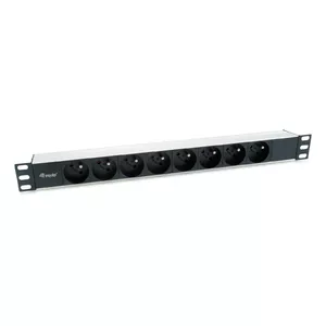 Устройство распределения питания PDU Equip 333313 8 AC выходов 1U Черный Серебристый