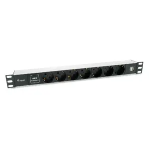 Jaudas sadales ierīce PDU Equip 333315 7 AC izejas 1U Melns Sudrabs