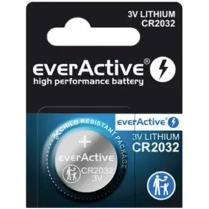 CR2032 Lithium Coin Cell Battery everActive 3V