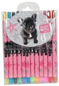 Crayons PASO PEI-3230 Studio Pets 12 pcs – rotating mechanism, assorted colors